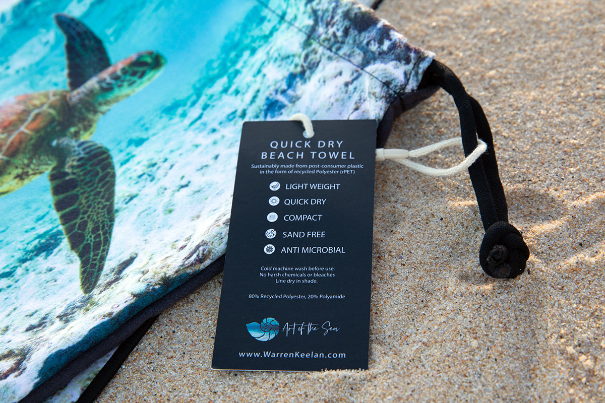 Warren Keelan // Art of the Sea Sand Free Beach Towel Glide Turtle